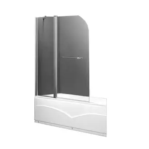 Pabrik Yang Membuat Desain Eropa Pivot Pintu Frameless Bak Mandi Shower Screen Kaca Tempered Glass Layar Bak Mandi