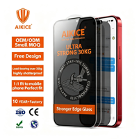 Protection d'écran en verre trempé ultra-fin 2.5D HD transparent de qualité AAA 9H anti-espion et anti-lumière bleue pour iPhone 18/17/16 Pro Max
