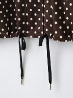 Ensemble femme 2025 nouveau 2 pièces loisirs imprimé à pois col montant veste à manches longues + costume short rétro femme à pois