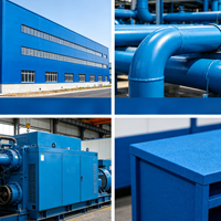Revêtement en poudre polyester thermodurcissable série bleue pour application par pulvérisation sur équipements industriels, peinture marine et projets métalliques intérieurs