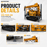 Machine de forage de puits d'eau portable, hydraulique, à chenilles, à moteur diesel, facile à utiliser, pour une profondeur maximale de 280m, avec pompe de 100m à 200m