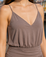 Robe décontractée longue à bretelles spaghetti et fronces, personnalisable pour femmes, vente en gros