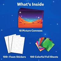 Kit d'activités artistiques en feuille d'aluminium sur le thème de l'espace pour enfants, ensemble d'activités de peinture par transfert magique, projet artistique DIY sans désordre sur le thème de l'espace extérieur