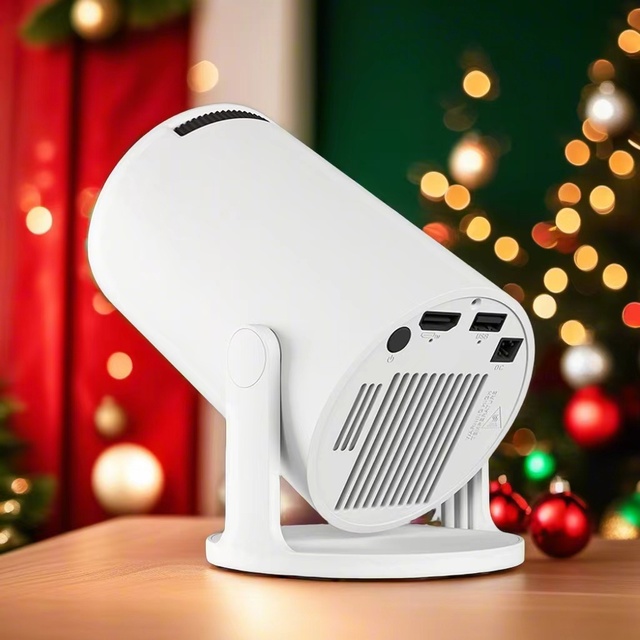 Smart Portable Projector 720P with WiFi6 BT Android Auto Focus Auto Keystone Screen Mirroring for Bedroom Family Projector