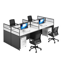 High Quality Cubicle Workstation with Fabric Table Glass MDF Aluminium Low Partition for Home Office Hotel Workshop Design