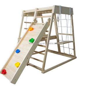 Gimnasio de Juegos de Madera para Interiores con Rocas y Cuerdas para Niños - Product Image 2