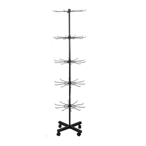 4단 경량 접이식 금속 바닥 스탠드 회전 후크 랙 (슈퍼마켓 진열용) - Product Image 2
