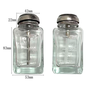 ขวดแก้วแอลกอฮอล์สแควร์แก้วแอลกอฮอล์เล็บขวดแชมพูป้องกันไฟฟ้าสถิตย์ป้องกันการกัดกร่อน - Product Image 2