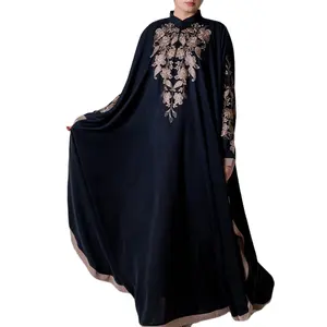 Vestido árabe negro elegante, caftán Abaya holgado, nuevo modelo de manga de murciélago, ropa islámica, ropa paquistaní musulmana, abaya, 2023