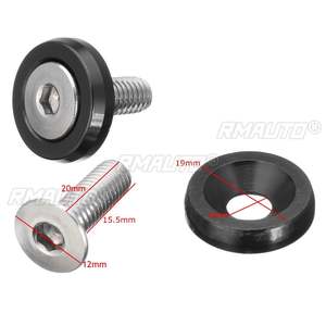 20 piezas M6x15mm CNC de aluminio, estilo automotriz, pegatinas universales para parachoques, contraseña para arandelas de guardabarros, kit de decoración para el compartimento del motor - Product Image 6