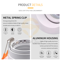 Spot LED encastrable rond anti-éblouissement 75 mm, orientable, avec cadre pour spots de plafond GU10