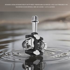 LEWEE Pédales autobloquantes en alliage d'aluminium avec roulement scellé pour SPD MTB Crampons Axe de pédale de vélo pour vélos de route - Product Image 4