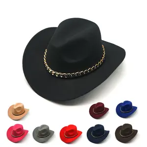 Chapéus de cowboy unissex feitos no México, chapéu cowboy adulto ocidental barato novo estilo, novidade para o atacado, 2024