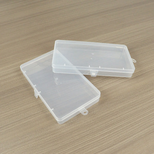 Rectangular Transparent Plastic Storage <b>Box</b> 17.4X9.9X2.7Cm Covered Office Organizer For Electronic Parts And Pens - Product Image 4