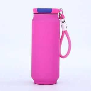 Creative Cola Can Style Insulated Tumbler 500ml 304 Stainless Steel Portable Water Cup with Carry Lanyard Leakproof <b>Reusable</b> <b>Mug</b> - Product Image 3