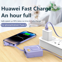 Câble USB C Mini enroulable blanc PD 100W, type A vers type C 3 en 1, câble de charge rapide multifonctionnel rétractable, compatible avec les écouteurs iPhone