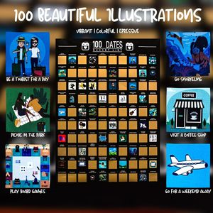 Póster Rasca y Gana de 100 Citas, <span class=keywords><strong>Ideas</strong></span> para Citas, Idea de Regalo para Parejas, Regalo de <span class=keywords><strong>San</strong></span> Valentín para <span class=keywords><strong>Novio</strong></span> o Novia - Product Image 4