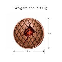 Kerajinan Logam Grosir Koin Tembaga Berwarna 1 oz Koin Logam Relief Koin Phoenix Naga untuk Hadiah Suvenir