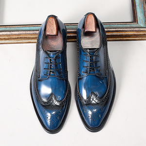 Chaussures Oxford pour hommes de haute qualité, à lacets, bout pointu, en cuir, avec soutien de la voûte plantaire, imperméables, respirantes, élégantes et formelles - Product Image 1