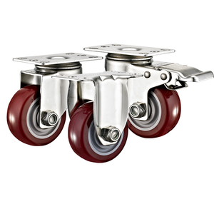 3 ''4'' 5 ''Medium Duty Aço Inoxidável Economia PU Caster Swivel com Freio Castor - Product Image 2