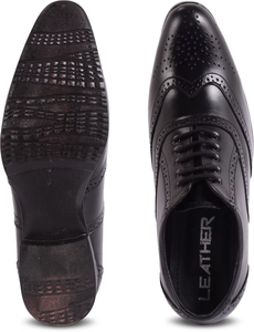 Chaussures en cuir véritable noires pour hommes, style décontracté et formel, coupe régulière, confortables, pour le travail et le quotidien - Product Image 6
