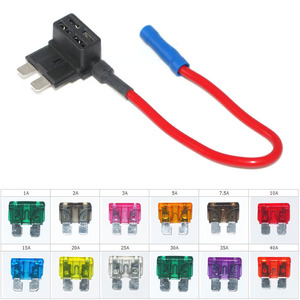 Tiêu chuẩn Mini micro2 cấu hình thấp cầu chì vòi 12V 32V xe thêm một mạch cầu chì chủ tap con heo đất trở lại Lưỡi Cầu Chì 16awg PVC dây - Product Image 3