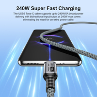 Cable USB 5.0 Tipo C a C con Función Completa, Transferencia de Datos de 80 Gbps, Carga Rápida PD de 240 W, Video de 16K para Laptop, Monitor y Estación de Acoplamiento