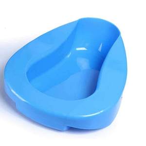 Bassin de toilette en plastique multifonctionnel bleu pour personnes âgées et femmes enceintes, avec siège de toilette pour patient et urinoir, grand modèle à corps droit - Product Image 3