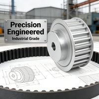 Poulie de distribution HTD 14M 28T, alésage de précision H7, avec axe à vis, usinée CNC pour transmission industrielle