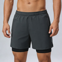 26136 OEM Best Seller Short de course 2-en-1 pour hommes, tissu léger à séchage rapide, short de compression pour la course et la remise en forme