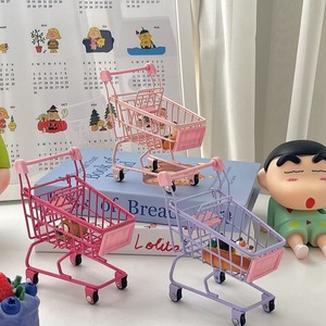 Mini carrito de compras de metal, color rosa, morado, azul, blanco, de hierro forjado, accesorio para fotos de muñecas y decoración, de 8 a 13 años - Product Image 3