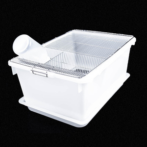 Cage d'élevage pour rongeurs en acier inoxydable 304 SS3, 485x350x200mm, avec plateau amovible et bouteille anti-fuite pour rats, <span class=keywords><strong>hamsters</strong></span>, lapins - Product Image 1