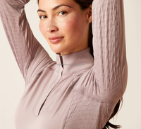 Fermeture à glissière à séchage rapide couche de base équestre équitation t-shirt à manches longues haut équestre