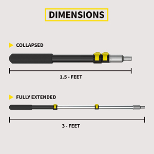 Pólo de extensão telescópica quente de fábrica Pólo de extensão multiuso EZ-Lock Mecanismo de alumínio leve Pólo roscado - Product Image 5