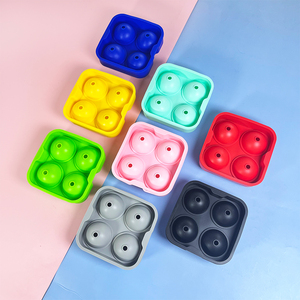 Cấp Thực Phẩm Tùy Chỉnh 4 Ngăn Silicone Vòng Hình Cầu <span class=keywords><strong>Ice</strong></span> Cube Khay Khuôn Silicone <span class=keywords><strong>Ice</strong></span> Ball Khuôn - Product Image 1