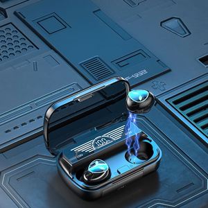 Auriculares TWS M20 BT5.1, con linterna LED de Calavera, superficie de espejo, con caja de carga grande - Product Image 2