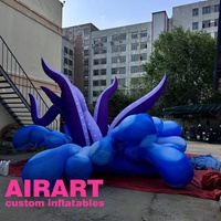 Installation artistique gonflable géante en forme de vague de mer pour toile de fond de scène de vacances d'été, ballon gonflable géant en forme de fleur de vague océanique