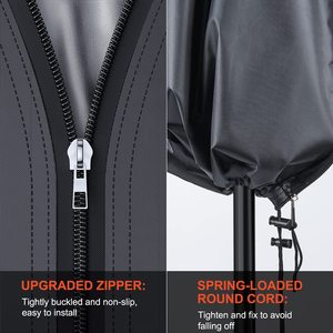 <span class=keywords><strong>Housse</strong></span> de <span class=keywords><strong>parasol</strong></span> Tissu Oxford 420D Imperméable pour parapluie en porte-à-faux <span class=keywords><strong>Housse</strong></span> zippée pour 2.7 m à 3.4 m Résistant aux UV Anti-Fading - Product Image 3