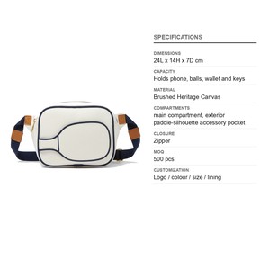 Sac banane de tennis en toile Heritage pour terrain de pickleball, avec logo personnalisé brossé, vente en gros - Product Image 6