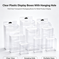 Boîtes pliantes transparentes multi-tailles en PVC avec languette de suspension pour présentation de porte-clés, écouteurs, jouets et marchandises