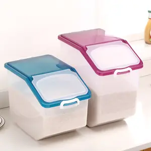 プラスチック10/15/25 kg米粒収納ボックス密閉防湿防塵大型ペットキッチン食品収納容器