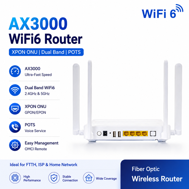 Wifi6 Wireless Router AX 3000 Easy Mass Deployment Easy Installation