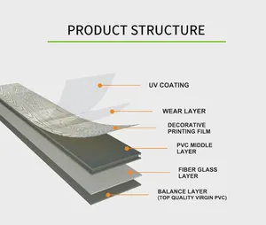 LVT PVC bấm vào trải sàn kỹ sư gỗ Vinyl ván sàn nhựa sang trọng không thấm nước hơn 5 năm, hơn 5 năm