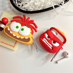 เคสซิลิโคนลายการ์ตูน 3 มิติ Inside Out สำหรับ Apple AirPods Pro 2 3 4 ลายหัวคนโกรธ น่ารัก พร้อมห่วงยางกันตก - Product Image 1