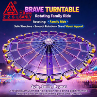 Manège à sensations fortes certifié CE pour parc d'attractions, modèle Brave Turntable Rides 40P, avec conception 3D gratuite, couleur et logo personnalisables, pour extérieur