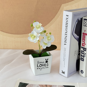 3D ใบไม้ประดิษฐ์6หัว Phalaenopsis ตกแต่งสาขา Printed2 - Product Image 5