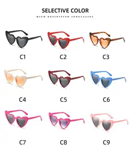 2024 Online Sensation PC Cheap Retro Custom Logo Fashion Women Heart Shaped Sunglasses