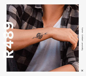 สติกเกอร์สักลายชั่วคราวลาย<span class=keywords><strong>เข็มทิศ</strong></span>กันน้ำจากพืชสำหรับผู้ชาย ดีไซน์สมุนไพรทันสมัยโดย Tatu - Product Image 2