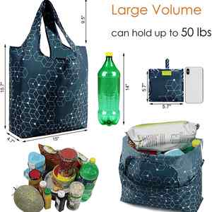 Bolsa de Mano Plegable de Moda, Material RPET con Impresión Vibrante, Bolsa de Compras y Almacenamiento Personalizada con Asas - Product Image 5