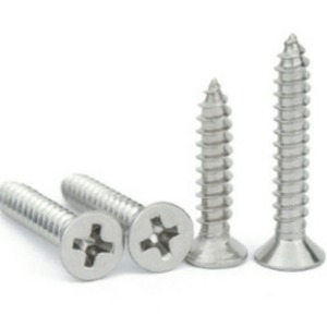 Venta directa de fábrica, cabeza avellanada empotrada en cruz, <span class=keywords><strong>tornillo</strong></span> de madera autorroscante, cabeza plana, medición métrica de acero inoxidable 304 - Product Image 3